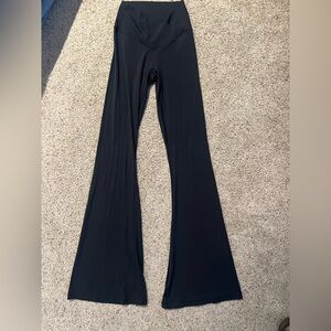 Aerie cross waist flared black leggings in size small